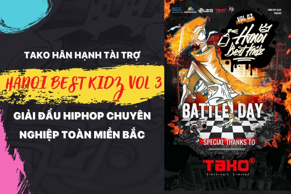 TAKO hân hạnh tài tr?Hanoi Best Kidz Vol 3 - Giải đấu HipHop chuyên nghiệp toàn miền Bắc