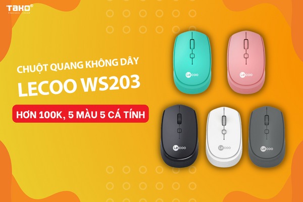 Trên tay chuột quang không dây Lecoo WS202 - Hơn 100K, 5 màu 5 cá tính