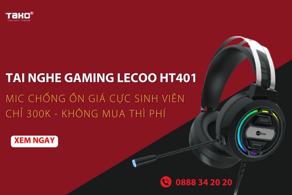 Tai nghe gaming Lecoo HT401 mic chống ồn giá cực sinh viên chỉ 300K - Không mua thì phí